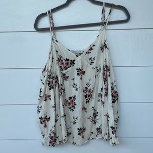 American Eagle Long Sleeve Floral Tank Top M